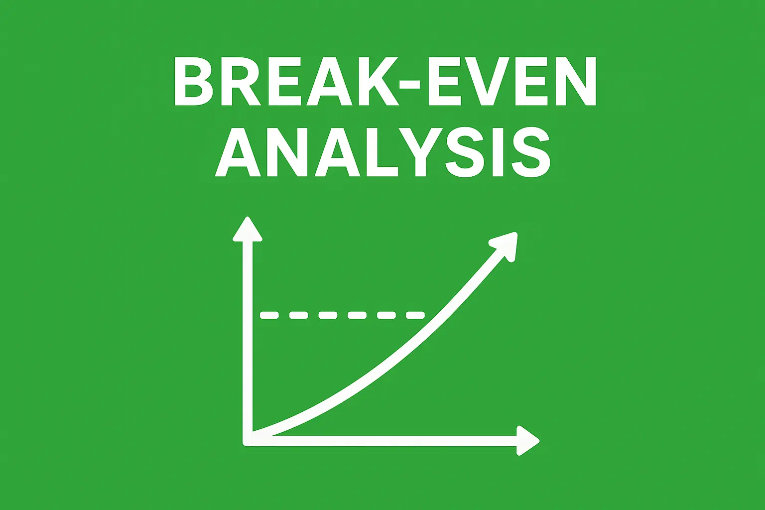 Break-Even Analysis illustrated with a green background and Excel cost calculation concept