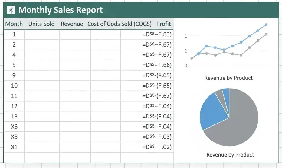 A realistic, unframed excerpt of an Excel spreadsheet showing CRM data and calculations (like pipeline stages, opportunity values, and formulas). Used to illustrate an in-article step or example.