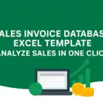 Sales Invoice Database Excel Template with laptop and growth chart