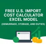 U.S. Import Cost Calculator Excel Model (Free): calculate Demurrage, Storage, and Duties.